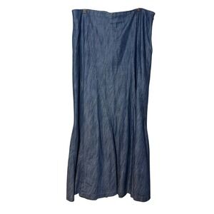 Level 99 Womens Denim Maxi Skirt Size 31‎ Blue Cotton Lyocell Flare